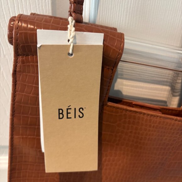NWT Beis The Crossbody in Brown Croc - Picture 5 of 5